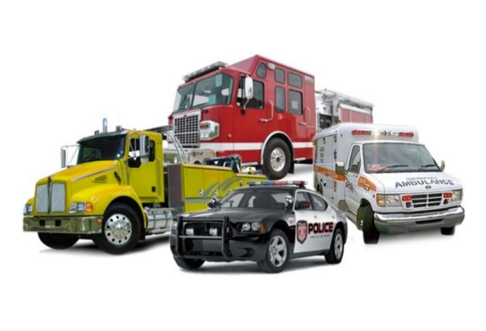Different emergency vehicles